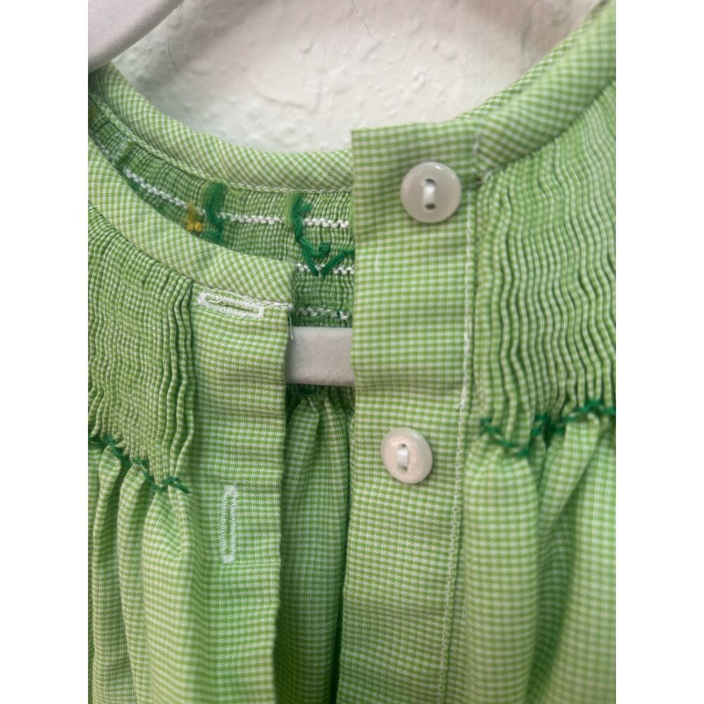 Southern Sunshine $50 Shamrock St. Patrick Smocked Bishop Bubble Outfit Sz 3 - Picture 5 of 7